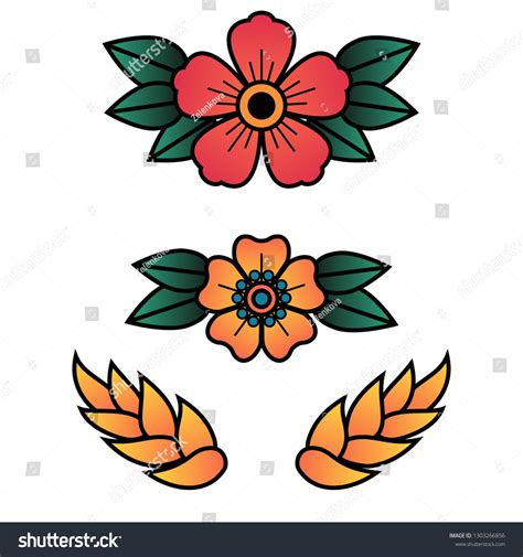 flower tattoo outline|traditional flower tattoo outline.